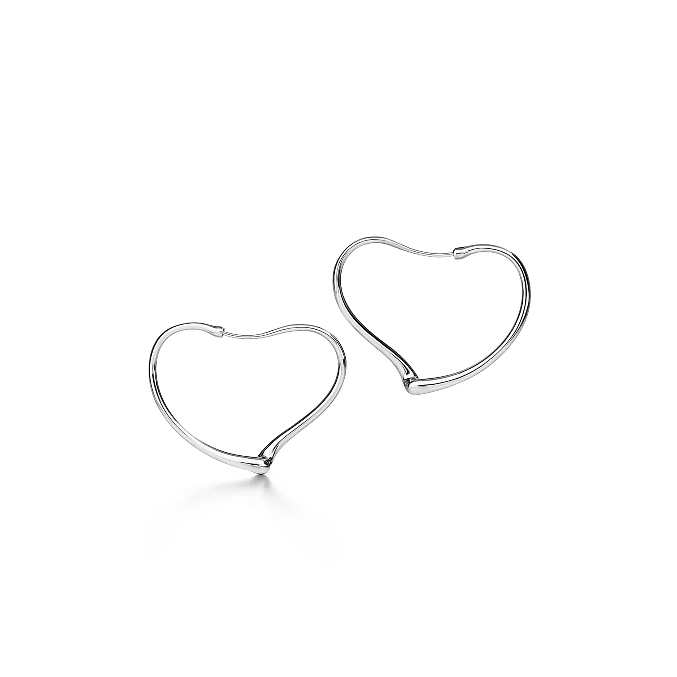 TIFFANY ELSA PERETTI® OPEN HEART HOLLOW HEART HOOP EARRINGS 60020129